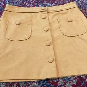 GAP Yellow Button-Front Mini Skirt